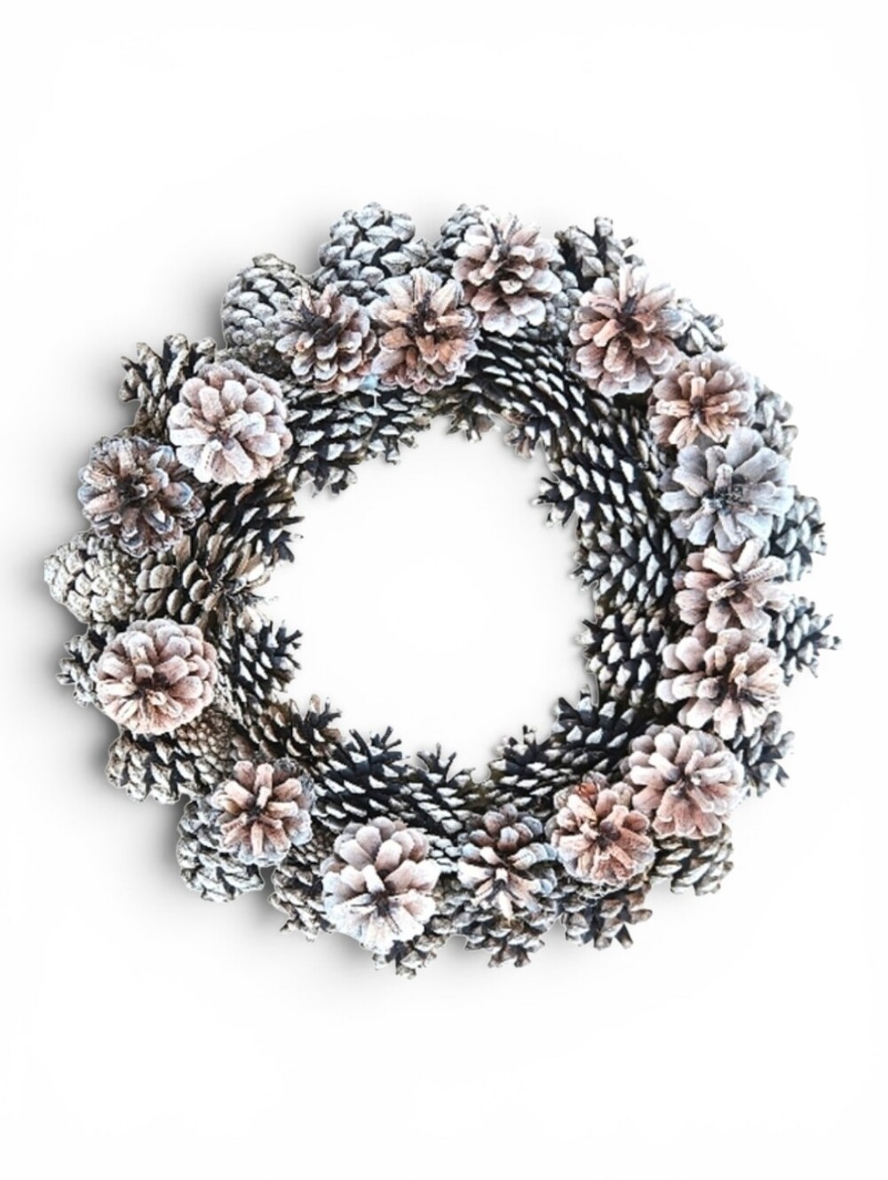 White Frosted Pinecone Wreath